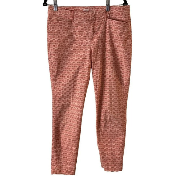 Old Navy Pixie Chino Pants Women's Orange‎ Fish Stretch 6 Regular Tiny Flaw - Picture 1 of 10